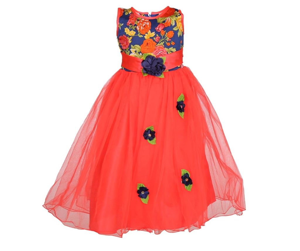 Arshia Fashions Girl's Blended Empire Waist Maxi Dress
