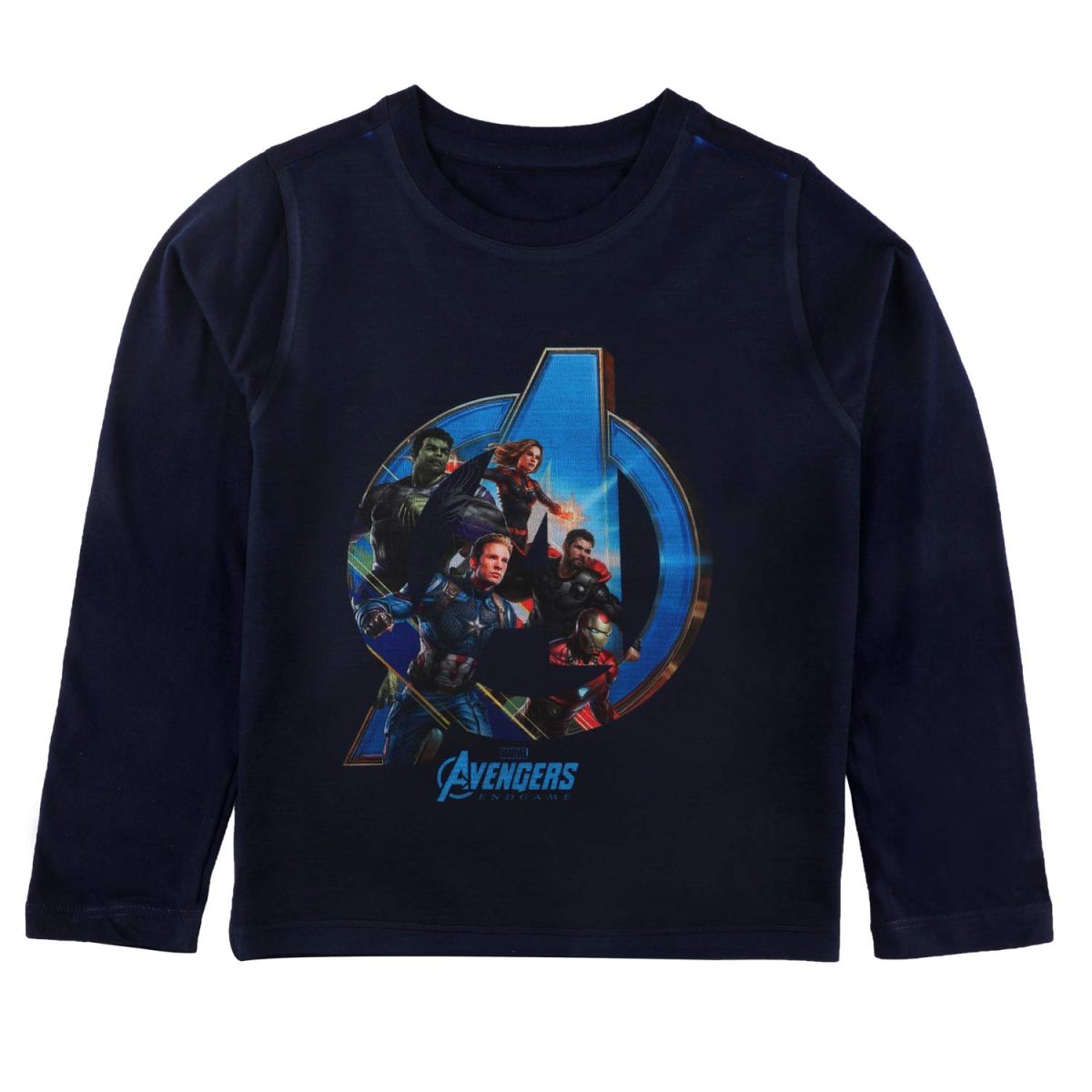 Marvel Avengers by Wear Your Mind Boy's Plain Regular Fit Long Sleeve Top (DMAF0120.3_Navy Blue4 10-11Y)