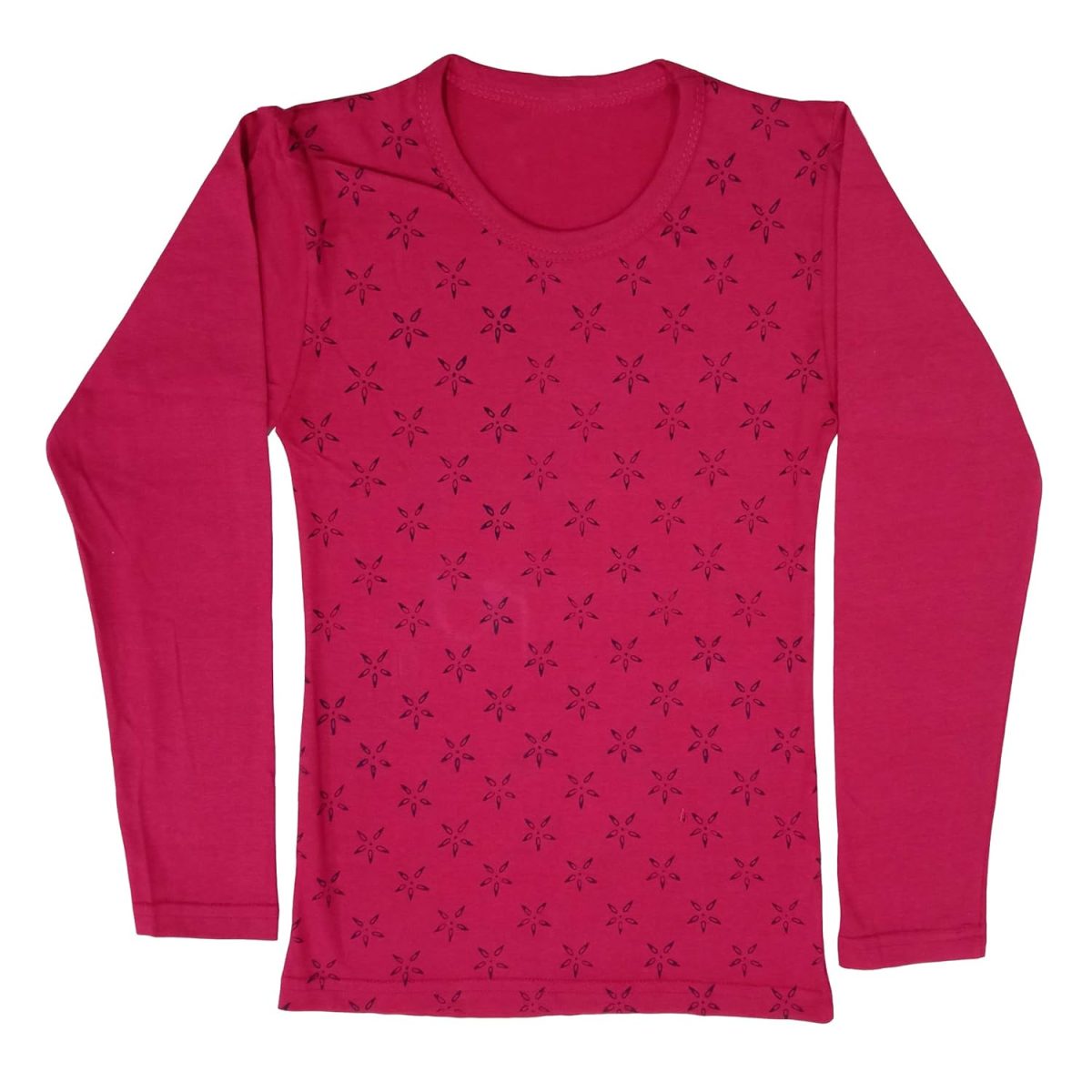 IndiWeaves Girls Cotton Full Sleeve Printed T-Shirts and Cotton Capri 3/4 Pants (Magenta,Maroon,Red,Magenta,Yellow,8-9 Years) Pack of 5 - Image 5