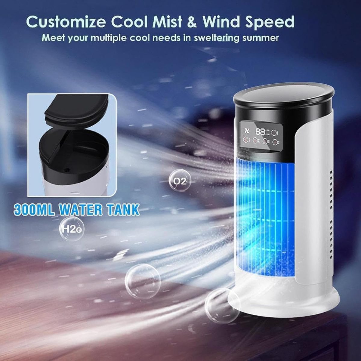 UJEAVETTE Portable Air Conditioners Fan Personal Air Conditioner for Bedroom Room Home - Image 3