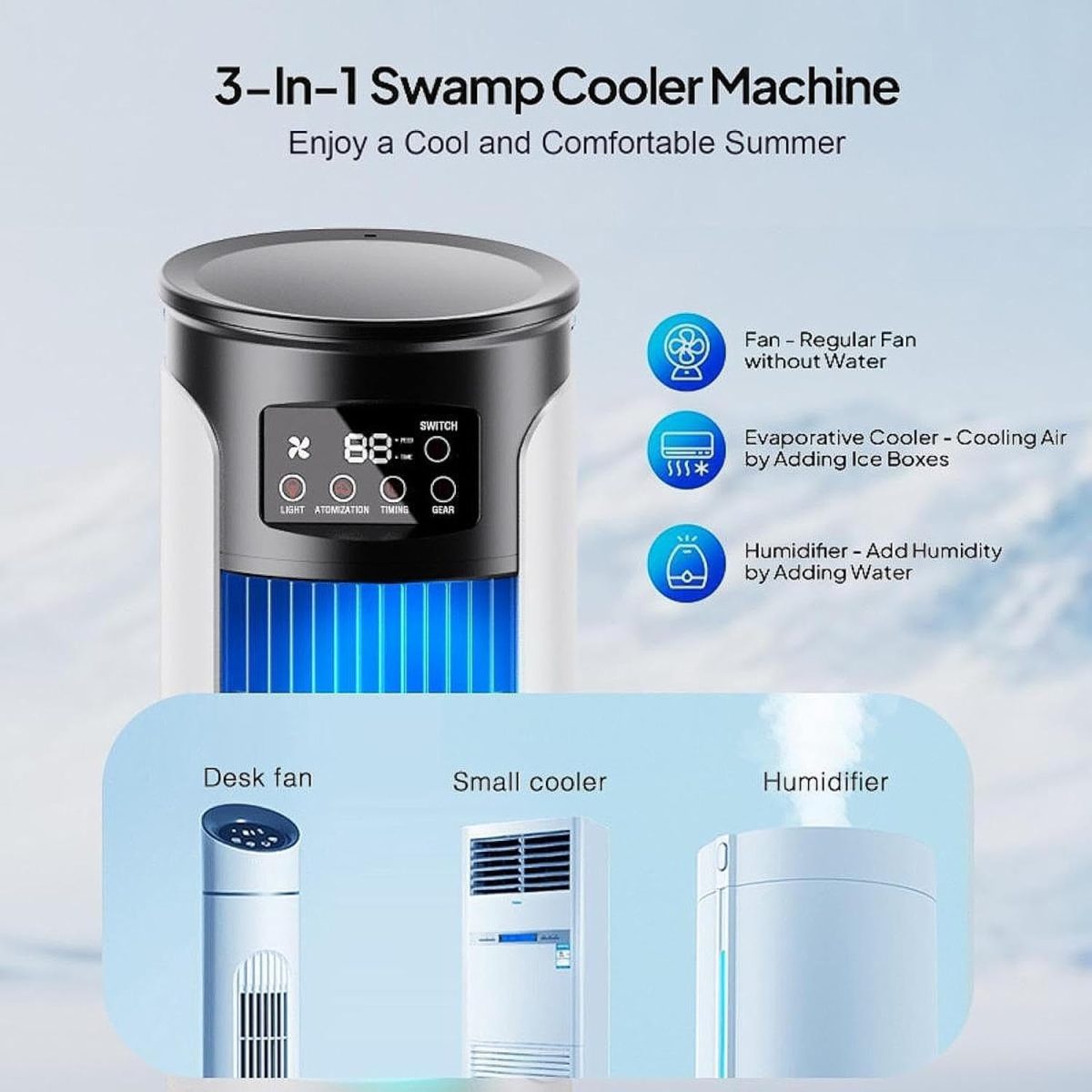 UJEAVETTE Portable Air Conditioners Fan Personal Air Conditioner for Bedroom Room Home - Image 4
