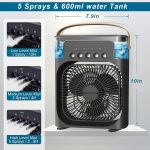 Drumstone [𝟏𝟓 𝐘𝐄𝐀𝐑𝐒 𝐖𝐀𝐑𝐑𝐀𝐍𝐓𝐘] Portable Air Conditioner Fan – Mini Evaporative Cooler with 1/2/3 H Timer, 3 Wind Speeds, and 3 Spray Modes for Office, Home, Dorm & Travel_Multicolor