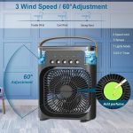 Drumstone [𝟏𝟓 𝐘𝐄𝐀𝐑𝐒 𝐖𝐀𝐑𝐑𝐀𝐍𝐓𝐘] Portable Air Conditioner Fan – Mini Evaporative Cooler with 1/2/3 H Timer, 3 Wind Speeds, and 3 Spray Modes for Office, Home, Dorm & Travel_Multicolor - Image 2