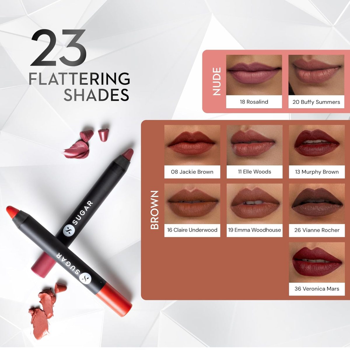 SUGAR Cosmetics Matte as Hell Crayon Lipsticks for Women | Lasts Up To 8+ Hours | Lip Crayon with Sharpener | 2.8gm - 25 Lily Aldrin - Image 5