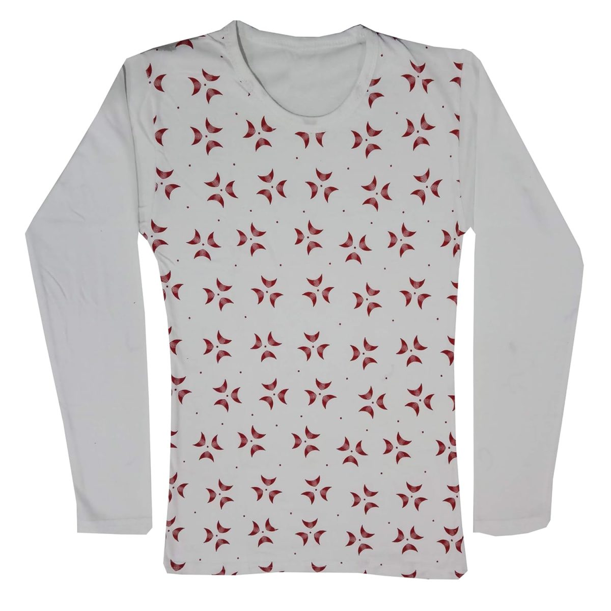 IndiWeaves Girls Cotton Full Sleeve Printed T-Shirts and Cotton Capri 3/4 Pants (Maroon,Dark Grey,White,Red,12-13 Years) Pack of 4 - Image 4