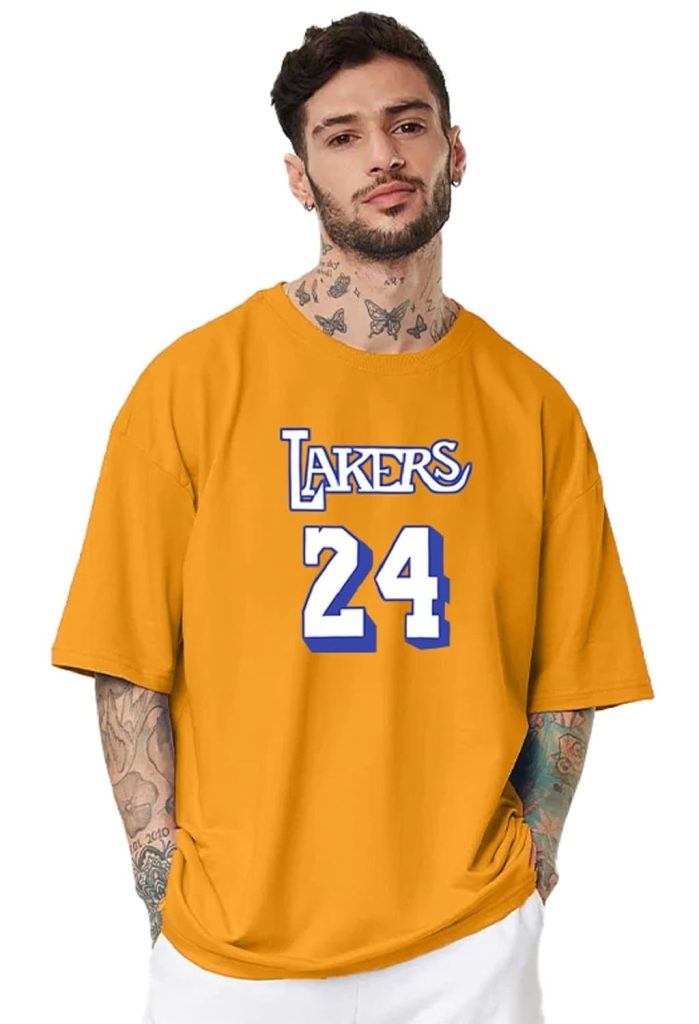 LEOTUDE Men's Cottonblend Half Sleeve Oversized T-Shirt for Man