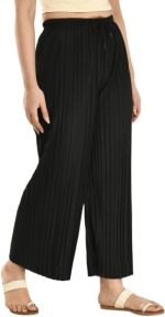 AALIT Women's Tailored Low Rise Palazzo Pants Combo (in, Alpha, XL, Black::Green) - Image 4