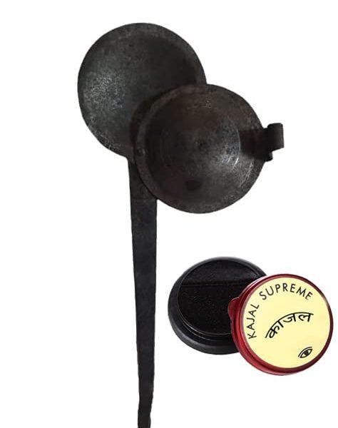 Antique Handmade Traditional Black Iron Kajrota for Baby, New Born Baby Product, Desi Kajrota, Traditional Karjota, Kajal Dabbi, Loha Kajrota, Up kajrota (with kajal)
