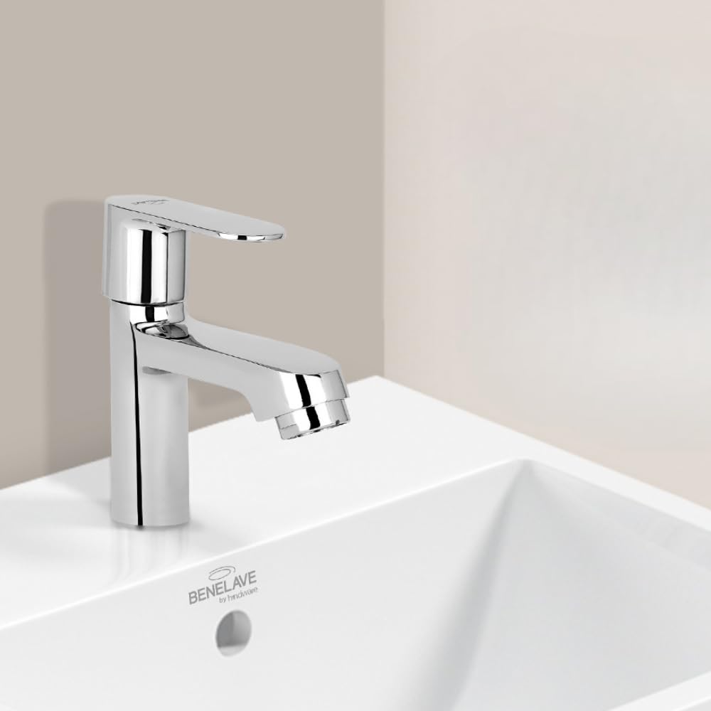 Benelave by Hindware Volga Pillar Tap for Bathroom, Brass with Chrome Finish | 7-Year Manufacturer Warranty