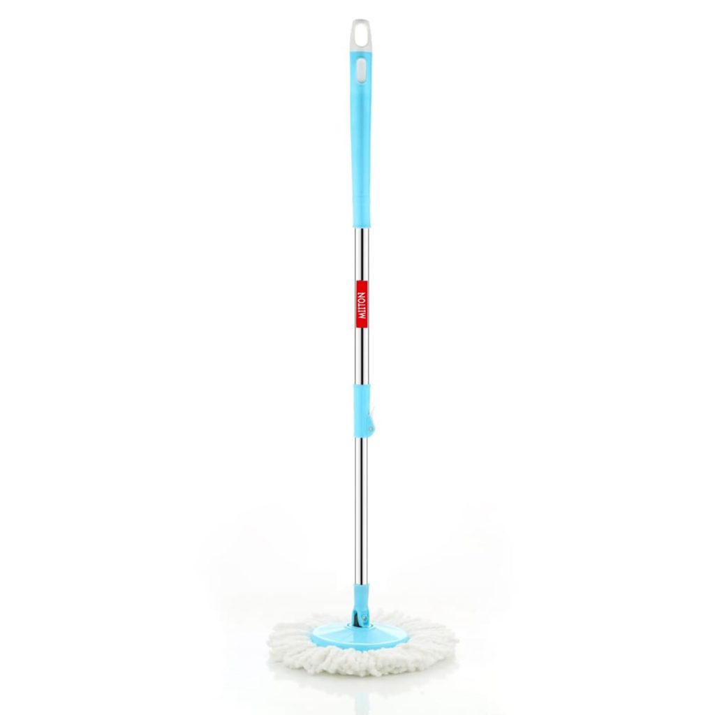 MIITON Stainless Steel Spin Mop Rod with Extendable Handle with Microfibers Refill,Aqua Green