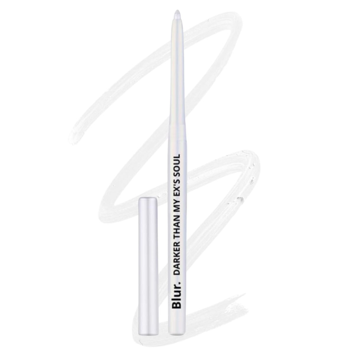 Blur India Darker Than My Ex's Soul Kajal & Lip Liner | Non Smudge, Long Lasting, Super Pigmented, Water-proof | Enriched with Shea Butter and Vitamin-E | 35g | White