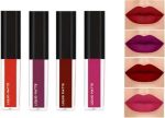 Matte Liquid Lipstick Set | Long-Lasting Waterproof Lip Colors | 4 Shades for All-Day Wear | Non-Drying, Highly Pigmented, Smudge-Proof Lip Makeup