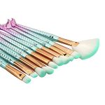 SIRF TUM 7 Soft Bristle Beauty 10 pcs Mermaid Makeup Brush Set Chubby Fish Soft Nylon Bristles Beauty Brushes Kit Foundation Blending Blush Concealer Cosmetic Tools Washing Board&Lash Brush-10 PCS - Image 2