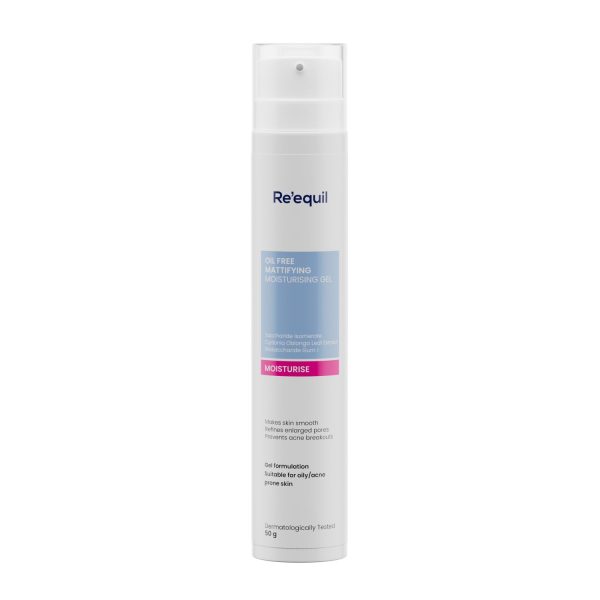 RE' EQUIL Oil Free Mattifying Moisturiser | Boosts Hydration, Refines Enlarged Pores | Prevents Acne Breakouts | For Oily, Acne Prone Skin | 50g