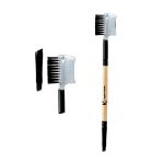 KINDED Eyelash Eye Brow Grooming and Angular Double Sided 2 in 1 Eyes Makeup Brush Professional Series for Makeup with Smooth Soft Synthetic Bristles Anti Rust Aluminium Ferrule Wooden Handle Grip