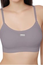 SIZZERS Women's Cotton Wire-Free Full Coverage Lightly Padded Sports Bra - Comfortable & Supportive Everyday Wear - Pack of 3 (Size- 28 to 32, Multicolor Black Pink Grey)