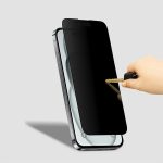 POPIO Privacy Tempered Glass Compatible for iPhone 13/13 Pro / 14 (Black) Edge to Edge Coverage with Easy Installation kit, Anti-Spy Tempered Glass Privacy Screen Protector - Image 4
