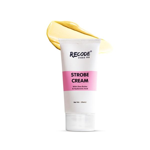 recode Strobe Natural Cream Gold 25Ml | | Primer + Highlighter + Moisturizer | Instant Illumination & Hydration With Shea Butter & Hyaluronic Extracts
