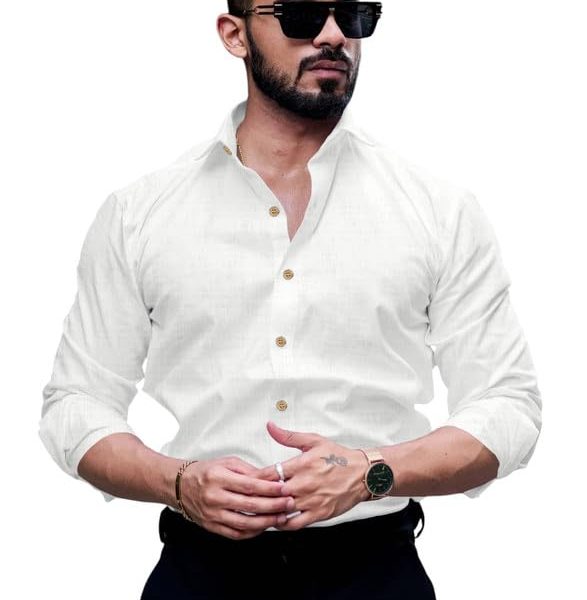 Men's Solid Linen Cotton Shirt_Casual_Plain_Full Sleeve_Summer-Regular Fit_Men Stylish Shirt_Old-Full-Linen
