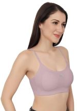 SIZZERS Women's Cotton Wire-Free Full Coverage Lightly Padded Sports Bra - Comfortable & Supportive Everyday Wear - Pack of 3 (Size- 28 to 32, Multicolor Black Pink Grey) - Image 5