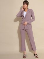 Selvia Co-ord Set for Women|Collared Neck Co-ord Set for Women| Blazer and Trouser|Solid Co-ord Set|Coat and Pant|2 Piece|Formal Co-ord Set for Women| Lycra Co-ord Set - Image 9