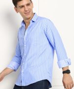 Men's Cotton Casual Wear Striped Regular Fit Shirt - Image 3