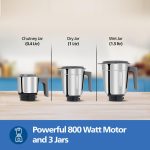 Philips HL7770/00 Mixer Grinder, 800 Watt Powerful motor, 3 Jars, MicroGrind technology : Grind even 1 pepper; Choose Coarse, Fine, or Superfine for perfect textures every time - Image 5