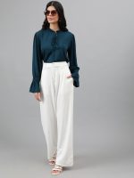 KOTTY Women's Relax Fit Straight Leg Tie Waist Pants - Image 3
