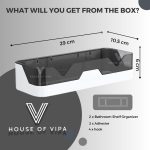 House of VIPA Plastic Bathroom Accessories, Bathroom Rack, Bathroom Shelf Organizer, Wall Mounted Shelf, Bathroom Hardware and Accessories, Storage Racks (2 Shelf and 4 Hooks), Multi - Image 2