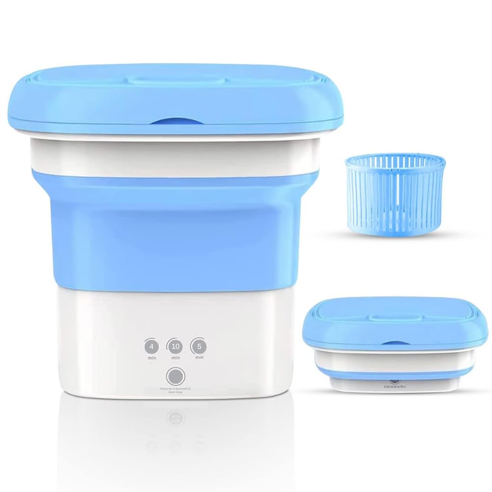 Babyhood Foldable Washing Machine Mini Washer High Capacity with Modes Deep Cleaning for Under Garments and Baby Clothes, Small Foldable Washing Machine