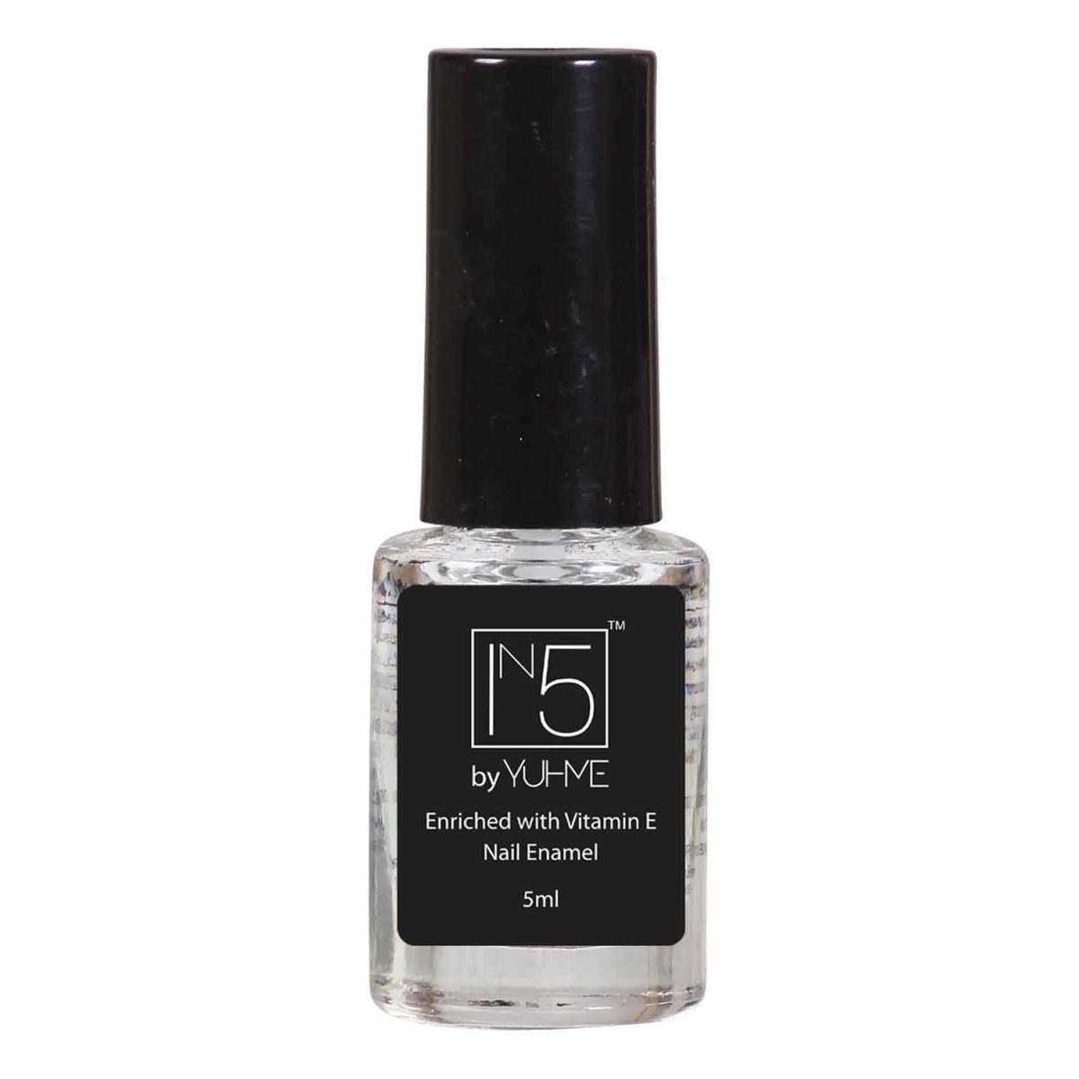 YUHME - IN5 Nail Polish - 5ml (Pack of 1) - Crystal Clear | Nail Paint - Art - Beauty - Make up Products | Top Coat - Long Lasting - Quick Dry - Vegan - Cruelty Free - 21 Free