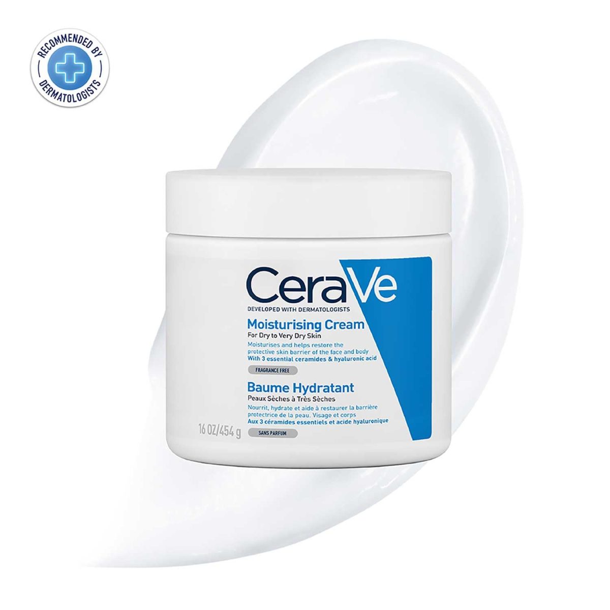 CeraVe Moisturizing Cream For Dry To Very Dry Skin (454g) - Formulated with 3 Essential Ceramides And Hyaluronic Acid | Non-Comedogenic Moisturizer For Face and Body - Image 12