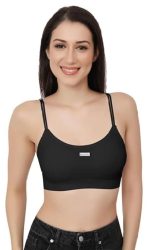 SIZZERS Women's Cotton Wire-Free Full Coverage Lightly Padded Sports Bra - Comfortable & Supportive Everyday Wear - Pack of 3 (Size- 28 to 32, Multicolor Black Pink Grey) - Image 7