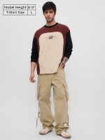The Souled Store Naruto Shippuden: Men and Boys Round Neck Colour Block Cotton Oversized Full Sleeve T-Shirts - Image 2