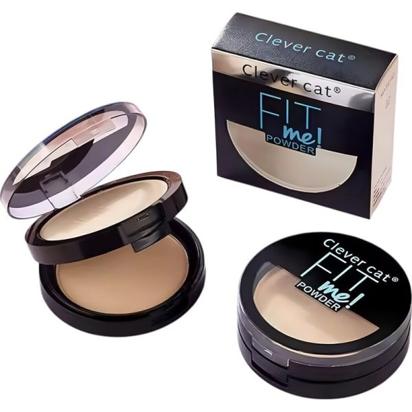 Bridester Fit Me Compact Powder Clever Cat,Lightweight,Oil-control,Vitamin E,2in1,For Indian Skin Tones Compact 18g