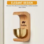 HASTHIP® Beech Wooden Door Chime with Brass Bell, Dopamine Door Bell for Home, Self-Adhesive Magnetic Doorbell, Serene Acoustic for Home & Shop, Shopkeepers Door Chime, Ideal Housewarming Gift - Image 4