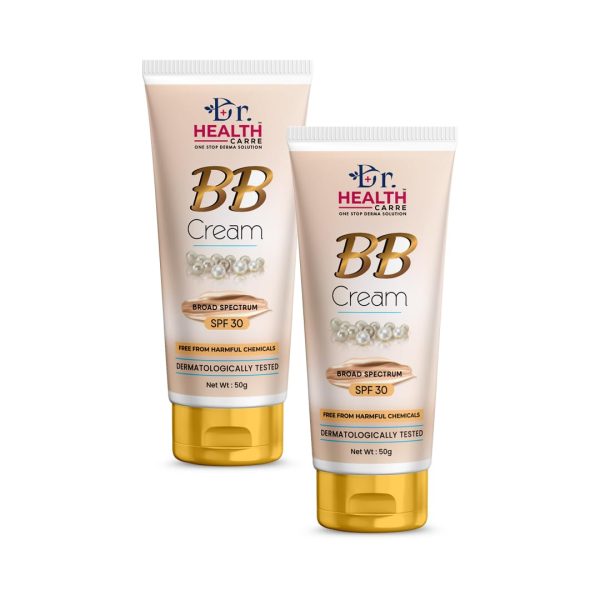 Dr. Health Carre BB Cream – Daily Use Face Moisturizer & Makeup | For Oily, Dry & Acne-Prone Skin | Helps with Pigmentation & Dark Spots | Glowing Skin | SPF 30 | 50g-Pack of 2