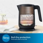 Philips HD9314/90 Double-Walled Electric Kettle | 1.7L Capacity | 1800W Power | Charcoal Grey Color | Perfect for Hot Water | Water Heater Kettle - Image 2