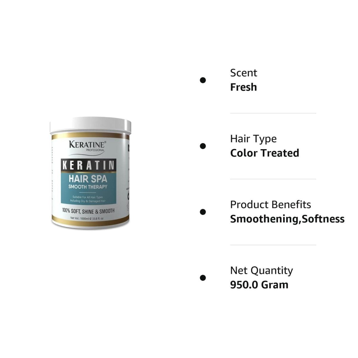 KERATINE PROFESSIONAL Premium Keratin Hair Spa Smooth Therapy | 100% Soft, Shine & Hair Repair | Infused With Brazilian Nut And Keratin | Treatment Protein Spa - Conditioning For Dry Damaged,1 Count - Image 7