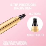 HOYECL Waterproof Eyebrow Pencil-Black,Long Lasting Brow Pencil Eyebrow Pen With 4 Tip, Hair-Like Effect Precise Brow Pen for Eyebrow Make Up,Easy to Use and Remove - Image 6