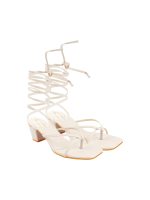 Women's Strappy Lace-Up Gladiator Heels Block Heel Sandals Toe Ring Open Toe ||Square Front Dress Stylish & Comfortable for Casual or Semi-Formal Party