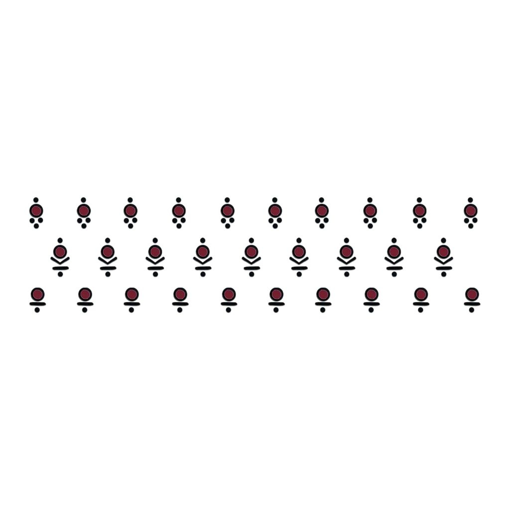 Comet Busters Maroon Abstract Design Bindis With Black Border | Handcrafted Stick-On Bindis (BV2339)