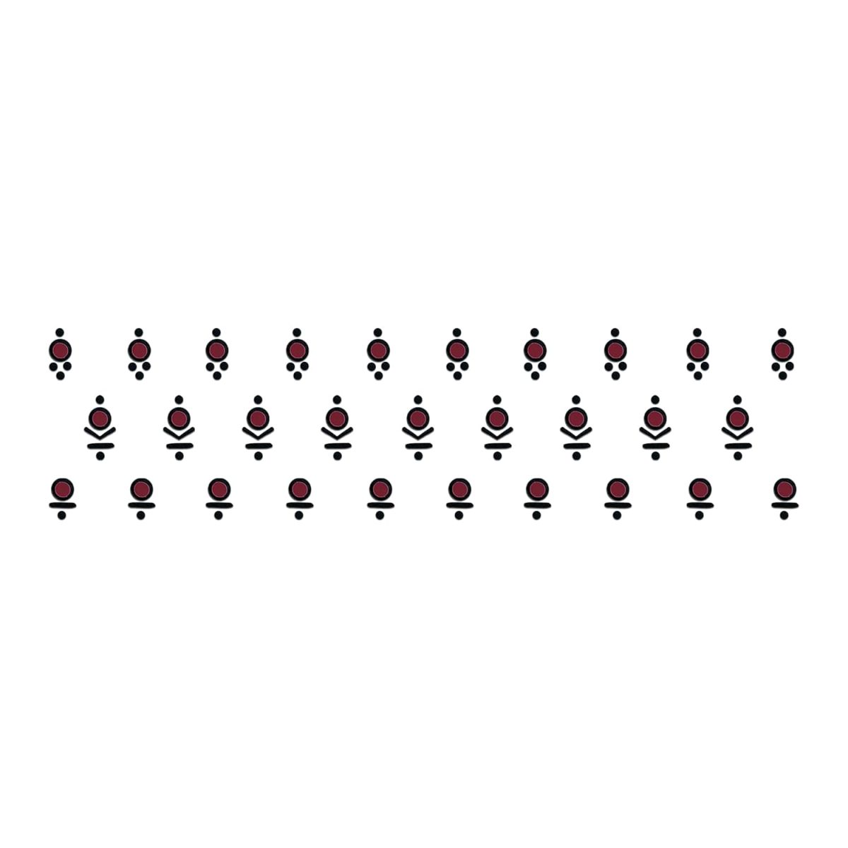 Comet Busters Maroon Abstract Design Bindis With Black Border | Handcrafted Stick-On Bindis (BV2339)