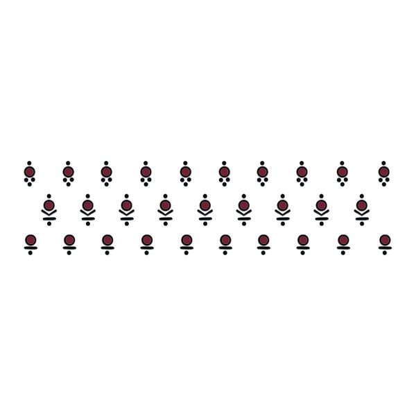 Comet Busters Maroon Abstract Design Bindis With Black Border | Handcrafted Stick-On Bindis (BV2339)