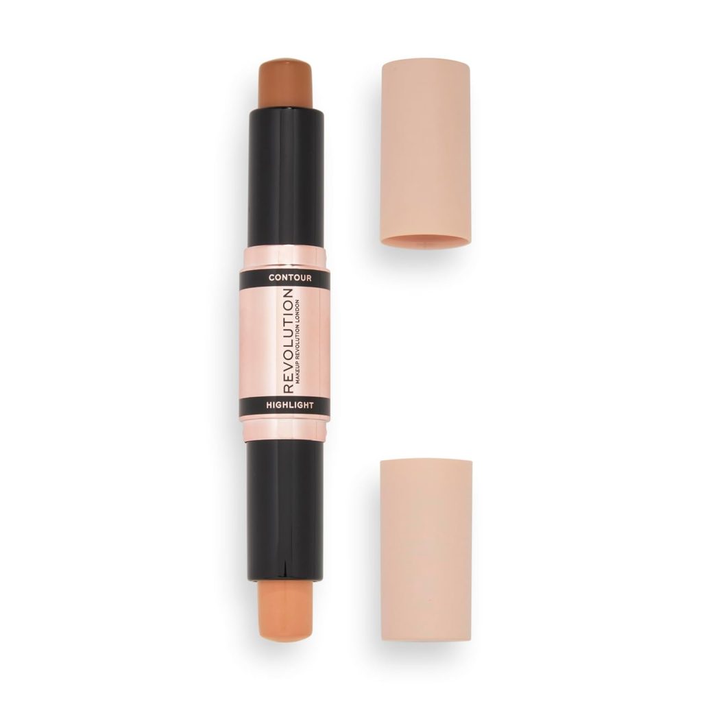 Makeup Revolution- Fast Base Contour Stick-Dark (For Dark Skin Tones) | Defines and Scuplts the Face Seamlessly| Lightweight & Blendable Formula | Multipurpose | Cruelty Free - 8.6 gm