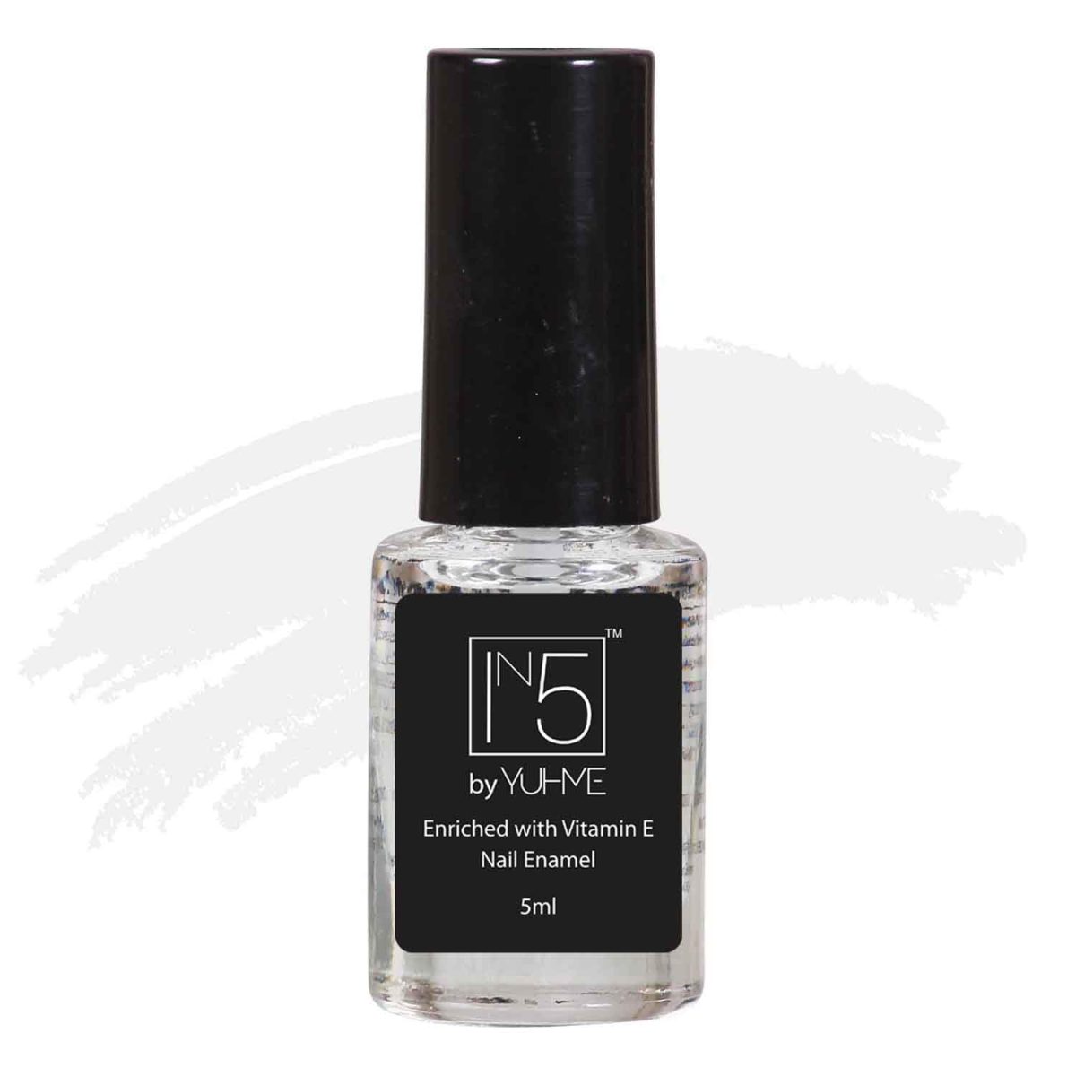 YUHME - IN5 Nail Polish - 5ml (Pack of 1) - Crystal Clear | Nail Paint - Art - Beauty - Make up Products | Top Coat - Long Lasting - Quick Dry - Vegan - Cruelty Free - 21 Free - Image 2