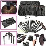 ALVRIO 24 Pcs Makeup Brush Set, Professional Makeup Tool Kit Cosmetic Makeup Brushes With Leather Pouch (Black) - Image 3