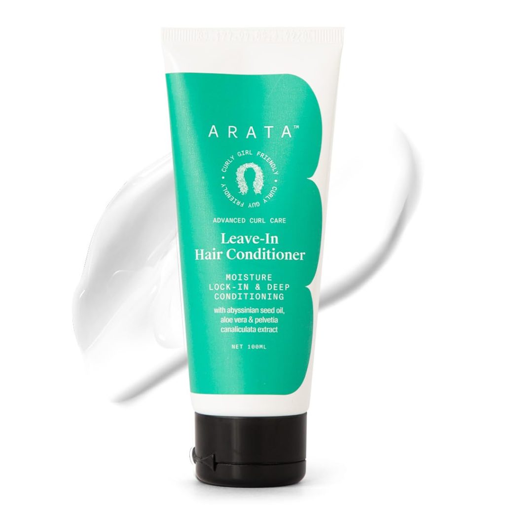 Arata Curl Leave-In Conditioner For Dry, Frizzy, Wavy, Curly Hair | Light Weight | Enhances Natural Curl Texture | Adds Shine & Moisture | Cg Friendly | No Sulphate, Paraben, Silicone | 100Ml,1 Count
