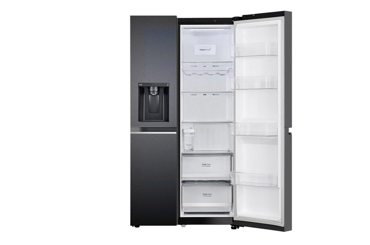 LG 630 L, 3 Star, Frost-Free, Double Door, Door Cooling+, Hygiene Fresh+, Smart Inverter, Wi-Fi Convertible Side By Side Refrigerator with AI ThinQ (GL-L257CMC3, Matt Black, Ice & Water Dispenser) - Image 2