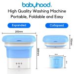 Babyhood Foldable Washing Machine Mini Washer High Capacity with Modes Deep Cleaning for Under Garments and Baby Clothes, Small Foldable Washing Machine - Image 2